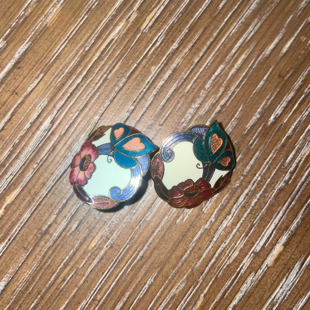 Vintage Cloisonné earrings.